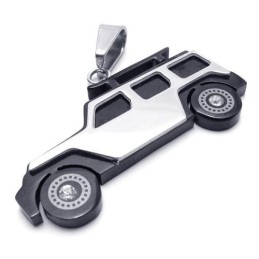 Férfi Fekete Ezüst Tiszta Titán Jeep Medál Nyaklánc
