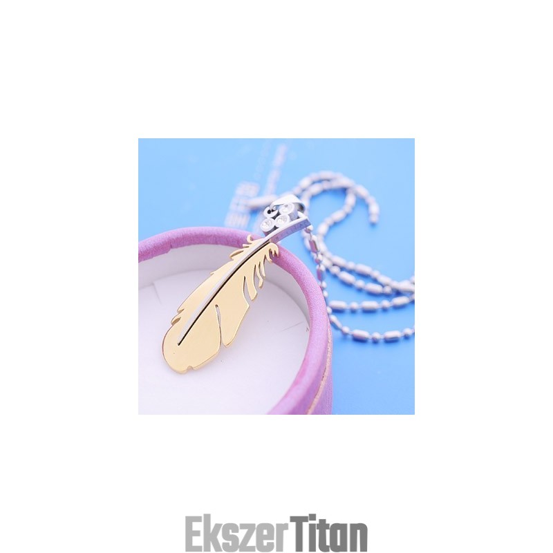 Divat Repülő Toll Titán Nyaklánc Medál