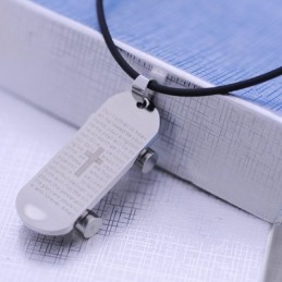 Divat Ajándék Snowboard Biblia Titán Nyaklánc Medál