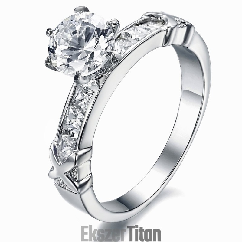 Minőségi És Mennyiségi Garantált Női Titán Gyűrű Strasszokkal