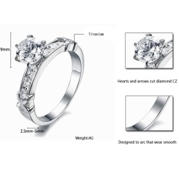 Minőségi És Mennyiségi Garantált Női Titán Gyűrű Strasszokkal