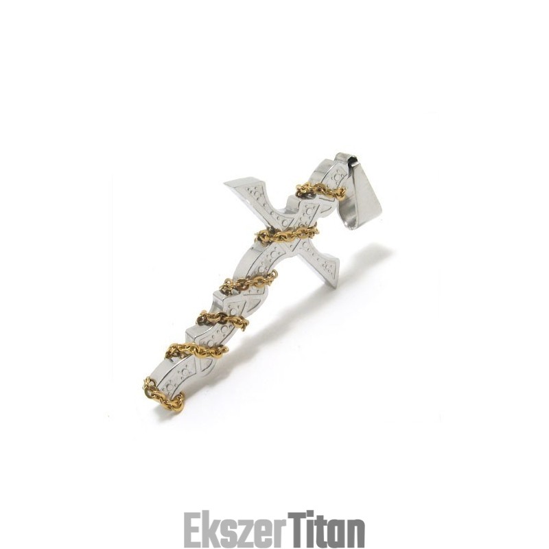 Divatos Férfi Tiszta Titán Kereszt Nyaklánc Medál (Új)