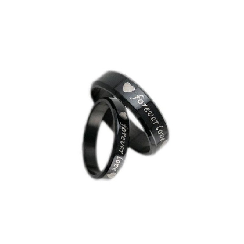 Stabil Minőségű Fekete Titán Gyűrű Szerelmeseknek