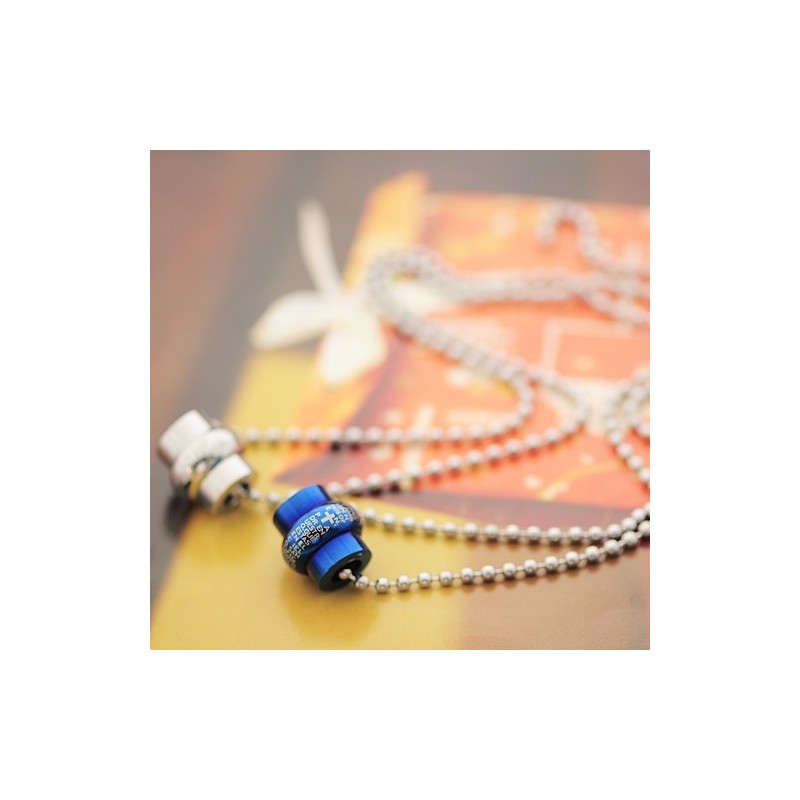 Klasszikus Kék Stílusú Bibliai Titán Páros Nyaklánc És Medál (Egy Pár)