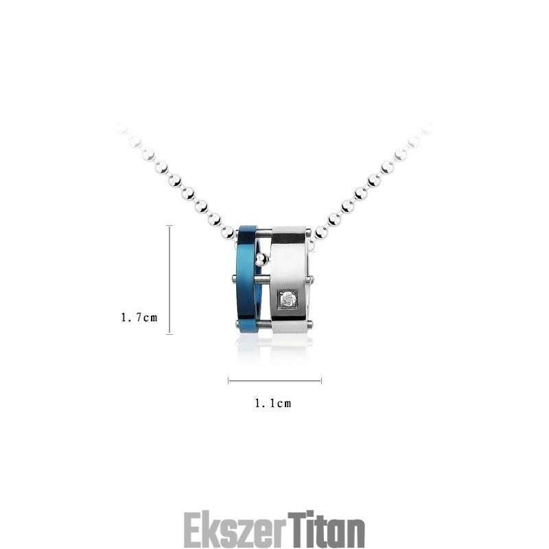 Férfi Kék Roller Tiszta Titán Nyaklánc Medál (Új)