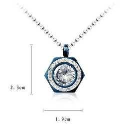 Hexagram Kék Tiszta Titán És Gyémánt Medál Nyaklánc