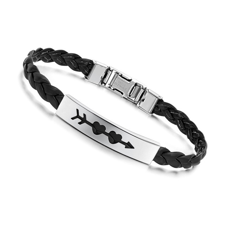 Stabil Minőségű Női Szív Alakú Titán Bőr Karkötő