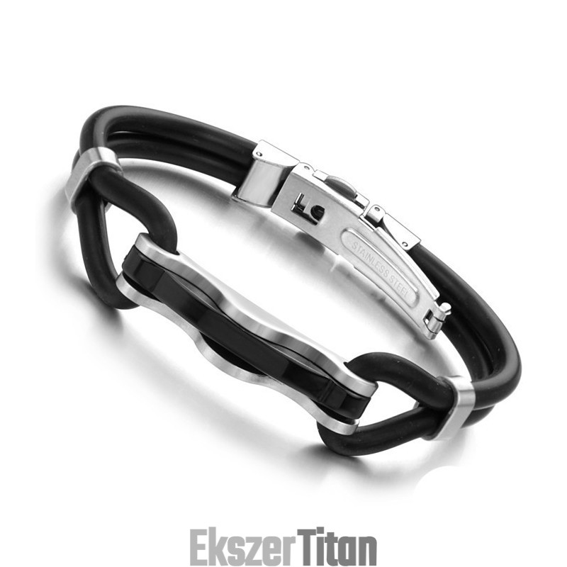A Mennyiség Királya Fekete Titán Bőr Karkötő