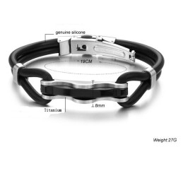 A Mennyiség Királya Fekete Titán Bőr Karkötő