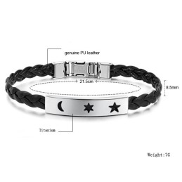 Tartós, Használat Közbeni Titán Bőr Karkötő