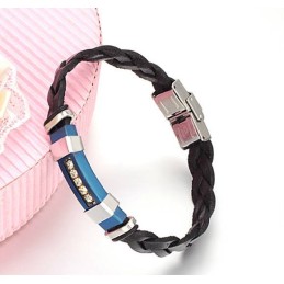 Széles Választékú Férfi Titán Bőr Karkötő