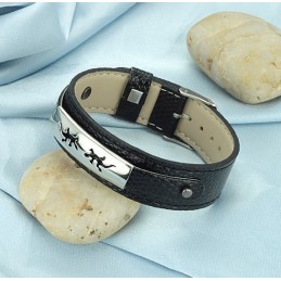 Kiváló Minőségű Fekete Titán Bőr Karkötő