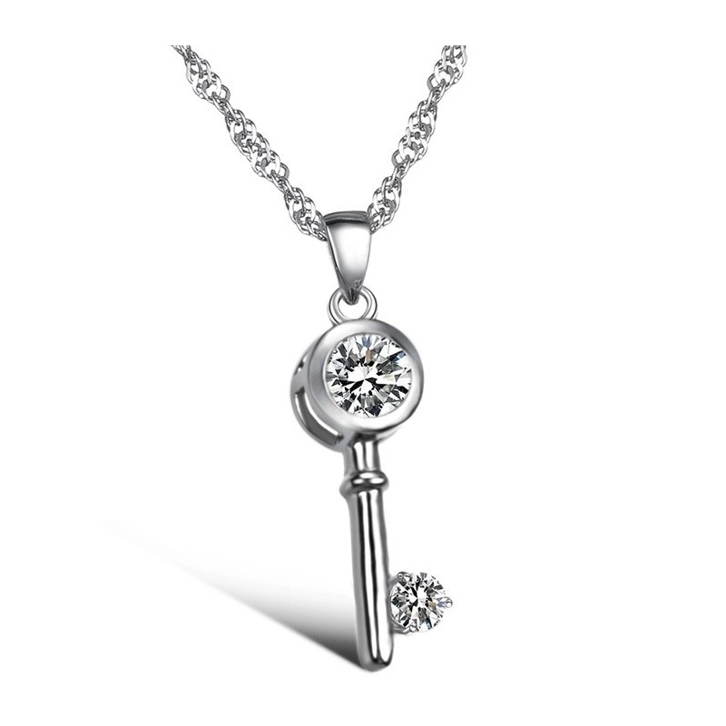 Széles Választékú Női Lakat És Kulcs  Bevonatú Titán Nyaklánc Strasszokkal