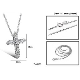 Megbízható Hírnévvel Rendelkező Női Keresztes Platina Bevonatú Titán Nyaklánc Strasszokkal