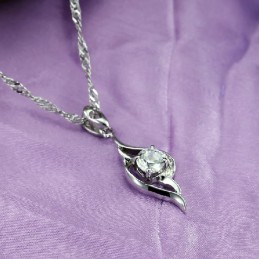 Kiváló Minőségű Női Toll Alakú Platina Bevonatú Titán Nyaklánc