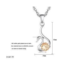 Megbízható Hírnévvel Rendelkező Női Hattyú Alakú  Bevonatú Titán Nyaklánc Gyémánttal