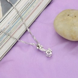 Minőségi És Mennyiségi Garantált Női Delfin Alakú Platina Bevonatú Titán Nyaklánc Gyémánttal