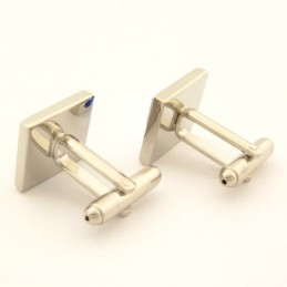 Új Stílusú Titán Mandzsettagombok Kék Kristályokkal