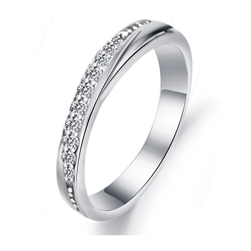 Kiváló Minőségű Női  Bevonatú Titán Gyűrű Strasszokkal