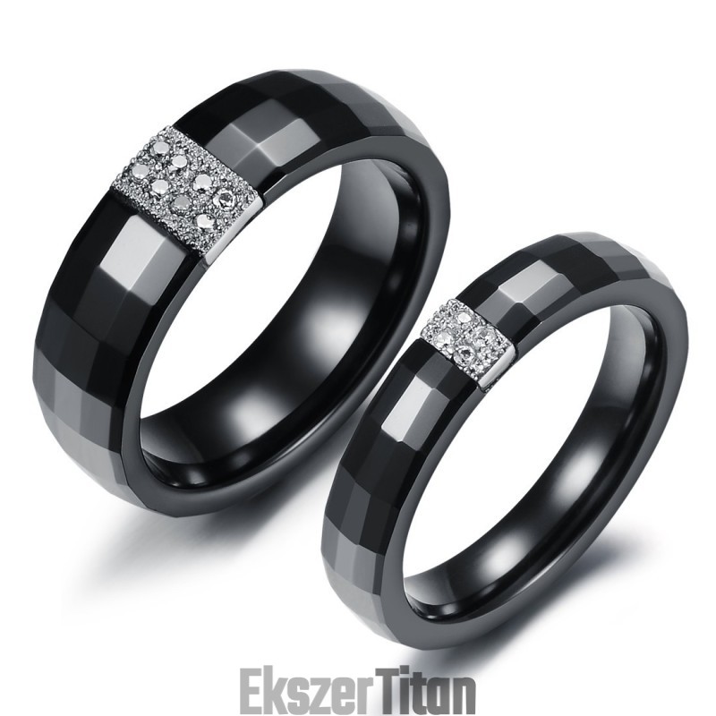 Könnyen Használható Rombusz Volfrám Kerámia Gyűrű Szerelmeseknek