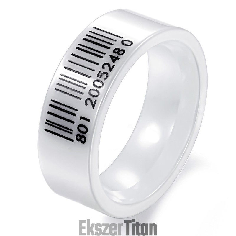 A Minőség Királynője Fehér Vonalkódos Volfrám Kerámia Gyűrű