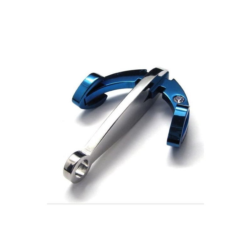 Divat Kék Horgony Titán Medál - Ingyenes Chian