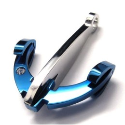 Divat Kék Horgony Titán Medál - Ingyenes Chian