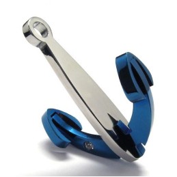 Divat Kék Horgony Titán Medál - Ingyenes Chian