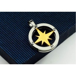 Golden Star Circle Férfi Titán Medál - Szabad Lánc