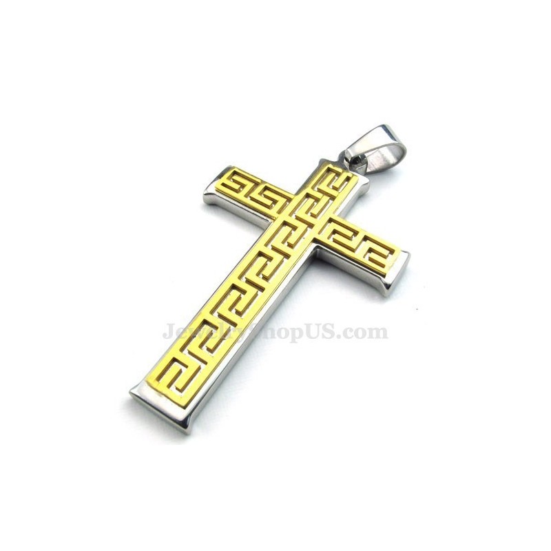 Férfi Divatos Titán Kereszt Medál Nyaklánc (Ingyenes Lánc)