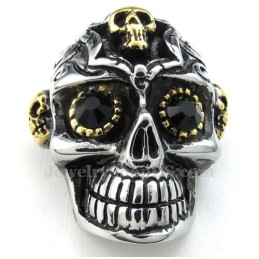 Fekete Szemű Titán Koponya Medál Nyaklánc (Ingyenes Lánc)