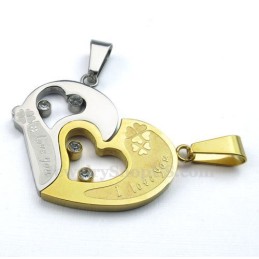 Divat Kiss Puzzle Titán Páros Medál Nyaklánc Szerelem Ajándék (Ingyenes Lánc) (Egy Pár)
