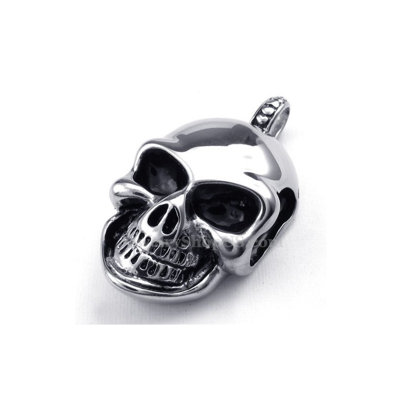 Ezüst Titán Koponya Medál Nyaklánc (Ingyenes Lánc)