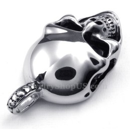 Ezüst Titán Koponya Medál Nyaklánc (Ingyenes Lánc)