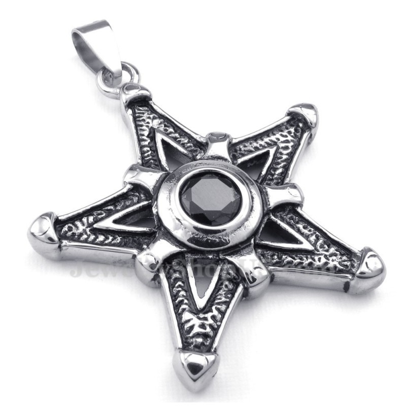 Fekete Cirkon Titán Lucky Star Medál Nyaklánc (Ingyenes Lánc) Fekete Cirkon Titán Lucky Star Medál Nyaklánc (Ingyenes Lánc)