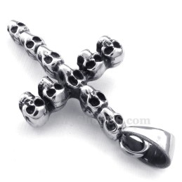 Titán Koponya Kereszt Medál Nyaklánc (Ingyenes Lánc)