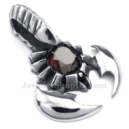 Piros Cirkónium Titán Skorpió Medál Nyaklánc (Ingyenes Lánc)