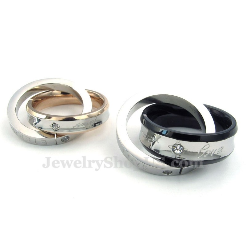 Titán Páros, Egymásba Fonódó Körök Medál Nyaklánc (Ingyenes Lánc) (Egy Pár)