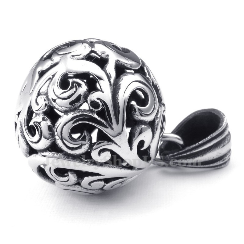 Titán Üreges Gömb Medál Nyaklánc (Ingyenes Lánc)