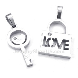 Titán Ezüst Kulcstartó Páros Medál Nyaklánc (Ingyenes Lánc) (Egy Pár)