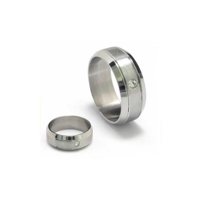 8 Mm-Es Gyémánt Uniszex Titán Gyűrű 8 Mm-Es Gyémánt Uniszex Titán Gyűrű