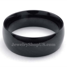 8 Mm-Es Fekete Titán Sima Gyűrű