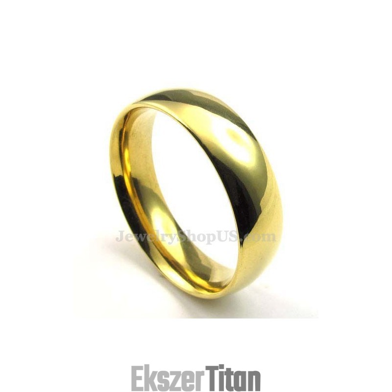 6 Mm-Es Arany Titán Kerek Gyűrű 6 Mm-Es Arany Titán Kerek Gyűrű