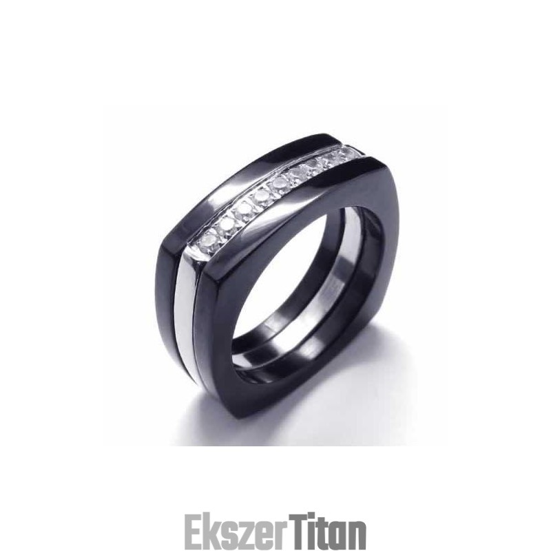 8 Mm-Es Gyémánt Uniszex Fekete Titán Gyűrű 8 Mm-Es Gyémánt Uniszex Fekete Titán Gyűrű