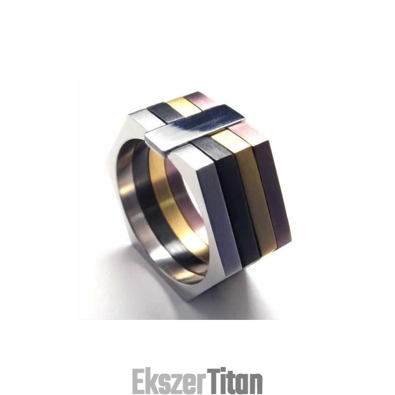 Hatszögletű Színes 11 Mm-Es Titángyűrű