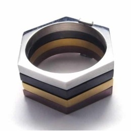 Hatszögletű Színes 11 Mm-Es Titángyűrű