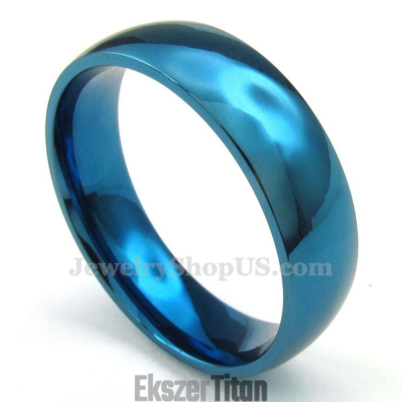 6 Mm-Es Titán Kerek Kék Gyűrű 6 Mm-Es Titán Kerek Kék Gyűrű