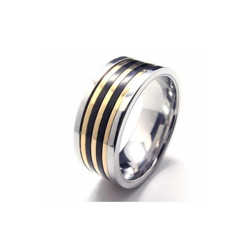 9 Mm-Es Titán És Arany Berakásos Udvari Gyűrű