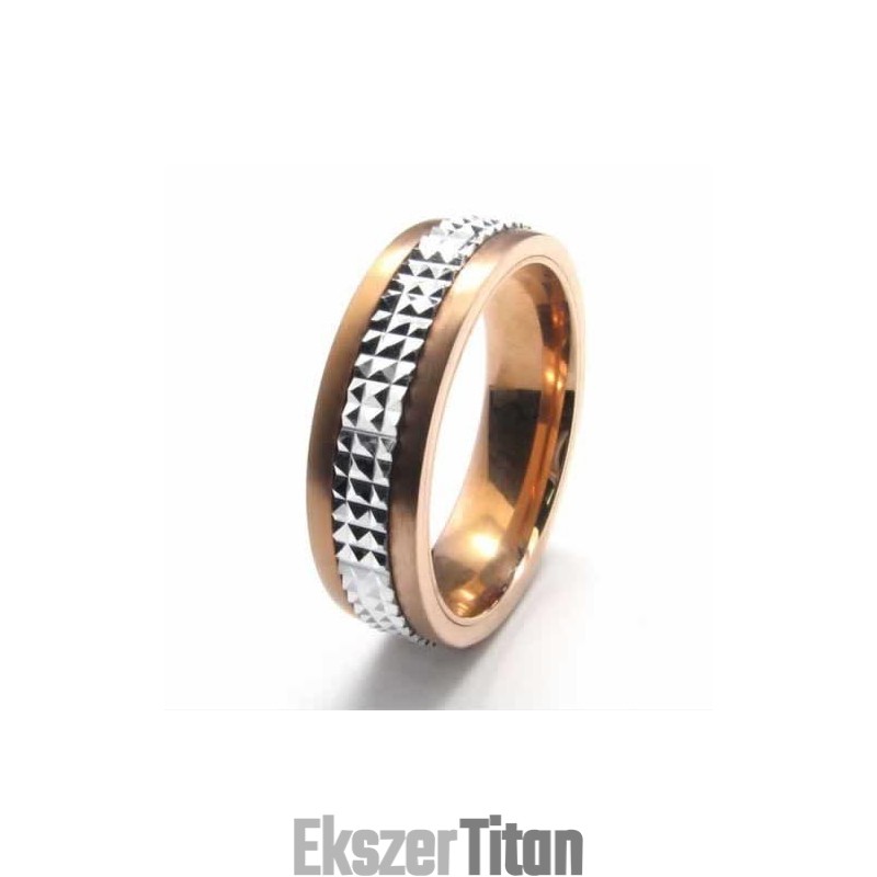 6 Mm-Es Titán És Arany Berakásos Udvari Gyűrű 6 Mm-Es Titán És Arany Berakásos Udvari Gyűrű