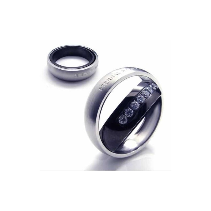 Örök És Örök Gyémánt Kivágású, 6 Mm-Es Titán Berakásos Udvari Gyűrű